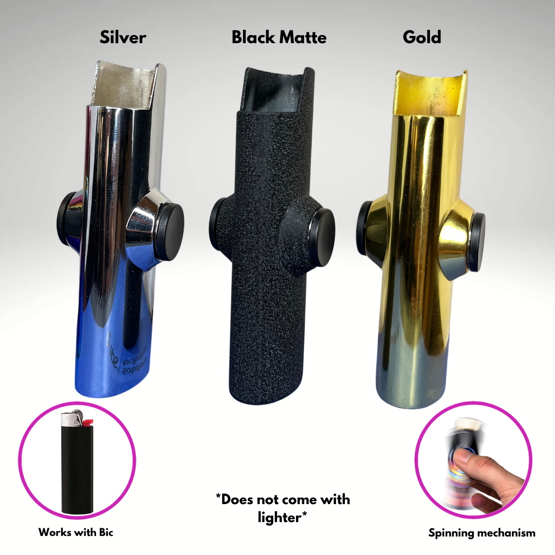 FLKR LYTR® 3PK "Black, Gold, Silver, Purple Chromium Pack " Fidget Spinner Lighter Case for Bic® Spinner Lighter Case | FLKR LYTR