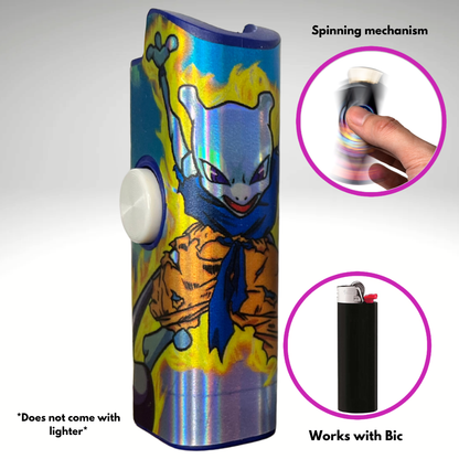 FLKR LYTR® Amazon Prime Must Have Fidget Spinner Lighter Case "MewKu" for Bic® Lighter Case