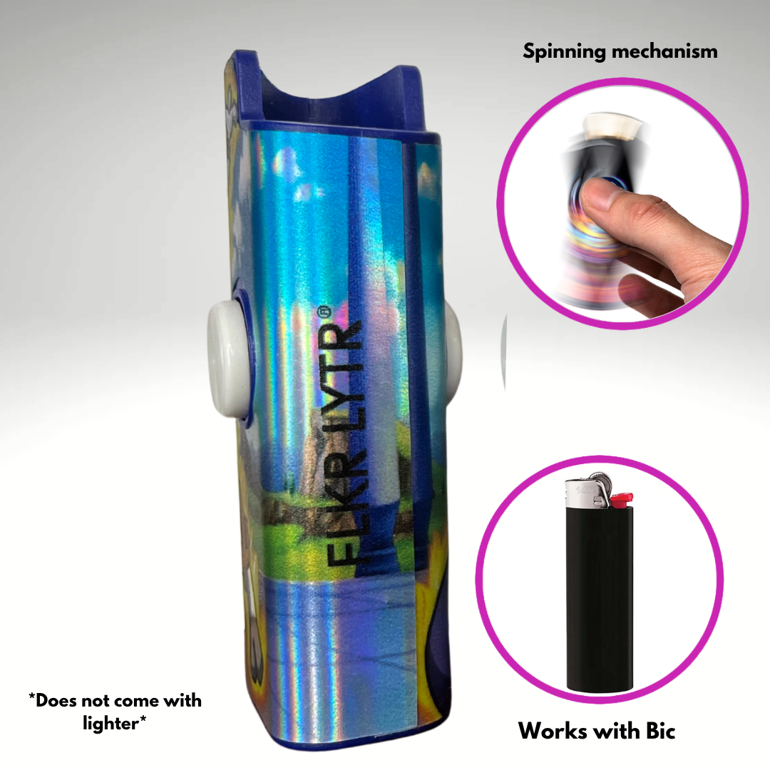 FLKR LYTR® Amazon Prime Must Have Fidget Spinner Lighter Case "MewKu" for Bic® Lighter Case