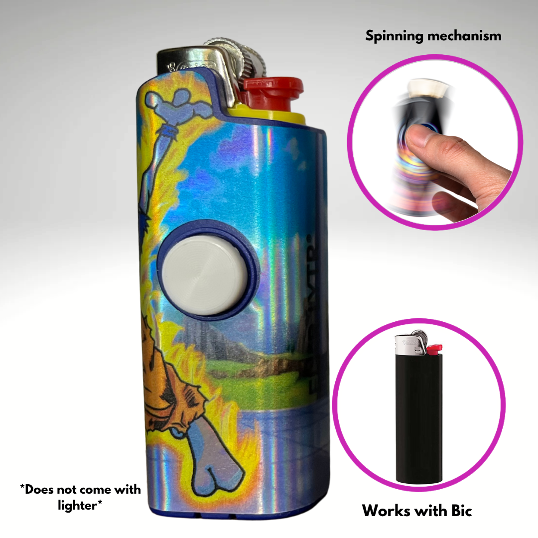 FLKR LYTR® Amazon Prime Must Have Fidget Spinner Lighter Case "MewKu" for Bic® Lighter Case