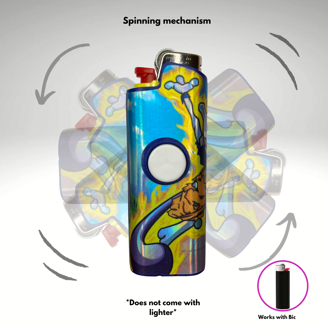 FLKR LYTR® Amazon Prime Must Have Fidget Spinner Lighter Case "MewKu" for Bic® Lighter Case