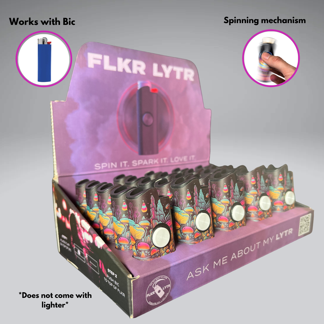 Mushroom Land FLKR Retail Display Box Lighter Case for BIC® | FLKR LYTR
