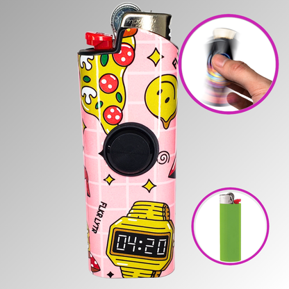 FLKR LYTR® Fidget Spinner Lighter Case "Hi Alien" for Bic® Lighter Case - Smoking Accessories $11.99