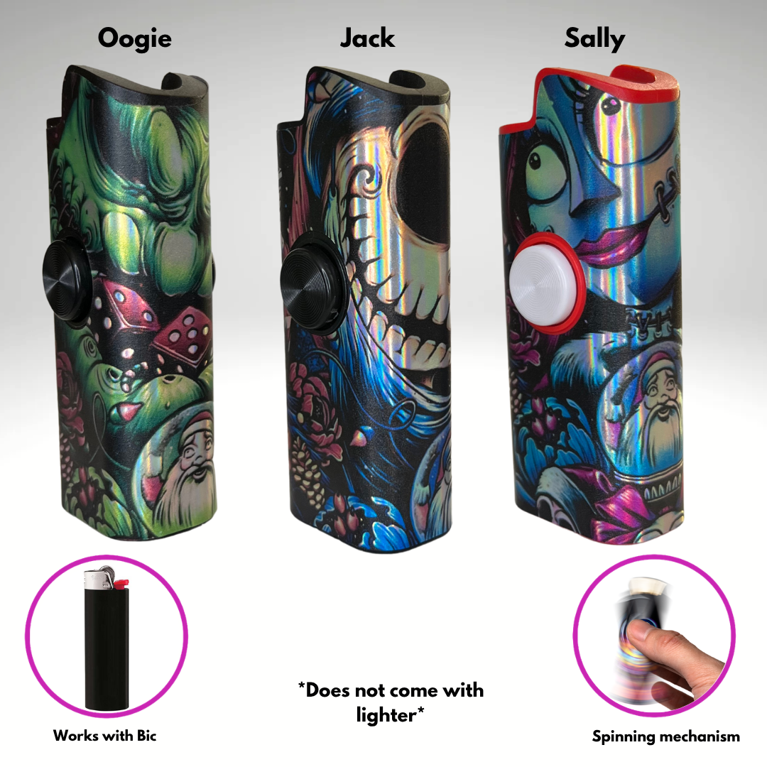 FLKR LYTR® Nightmare pack  "Oogie, Jack, Sally" Fidget Spinner Lighter Case for Bic® | FLKR LYTR