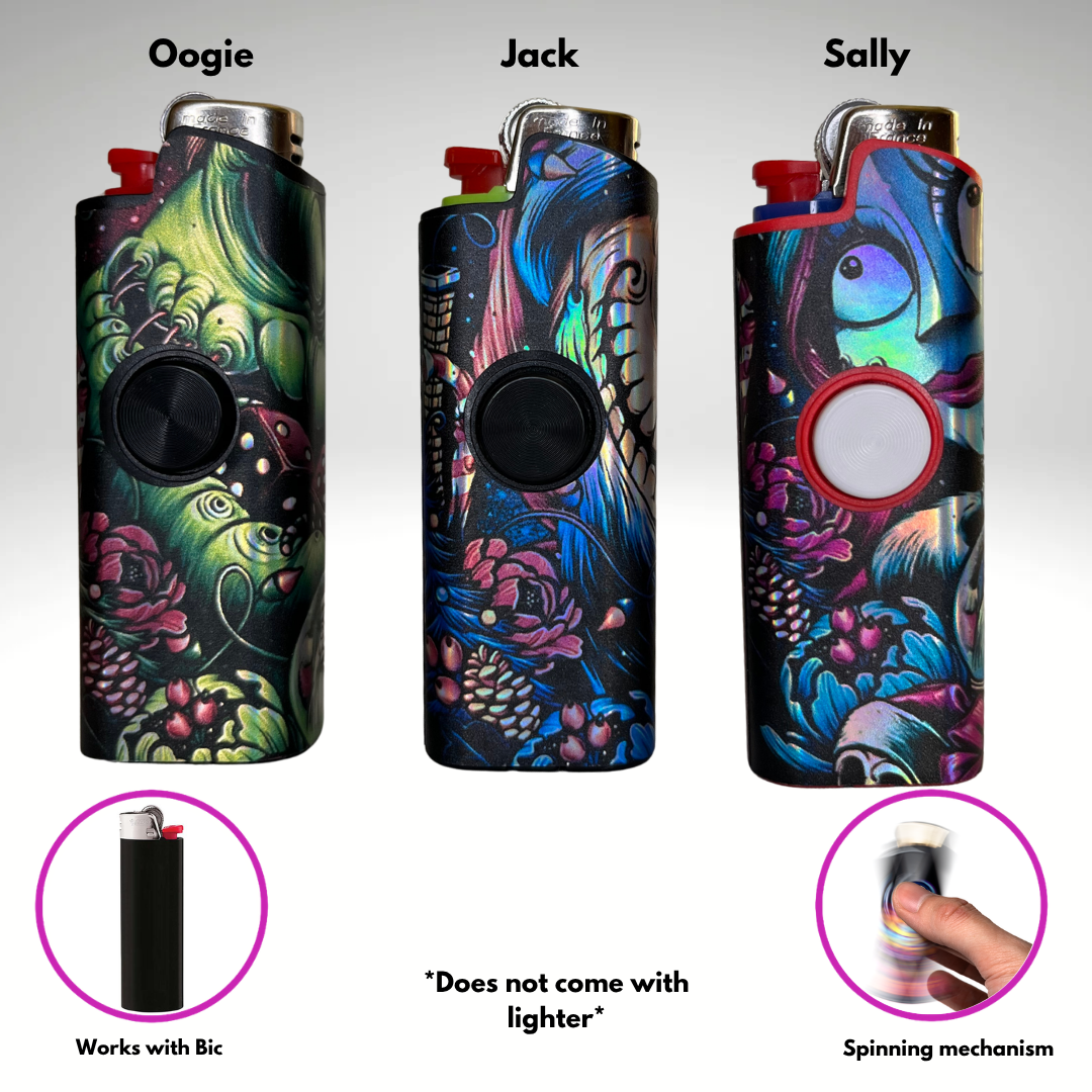 FLKR LYTR® Nightmare pack  "Oogie, Jack, Sally" Fidget Spinner Lighter Case for Bic® | FLKR LYTR