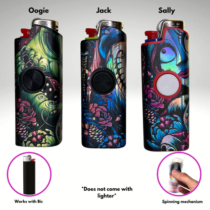FLKR LYTR® Nightmare pack  "Oogie, Jack, Sally" Fidget Spinner Lighter Case for Bic® | FLKR LYTR