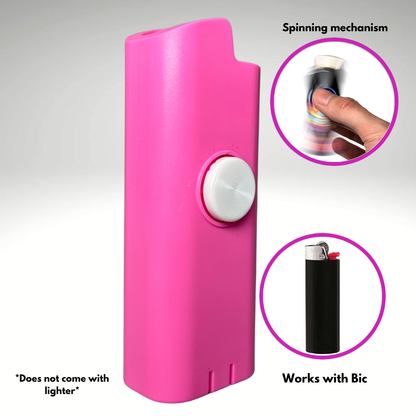 FLKR LYTR® Pinky Fidget Spinner Lighter Case Amazon Must Have "Pink" for Bic® Spinner Lighter Case