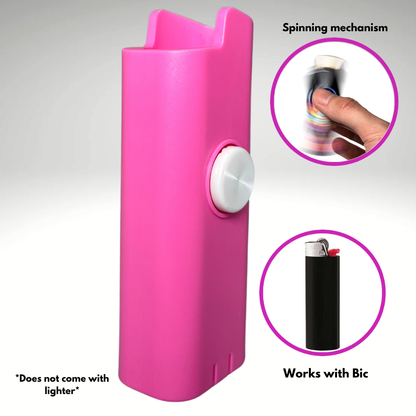 FLKR LYTR® Pinky Fidget Spinner Lighter Case Amazon Must Have "Pink" for Bic® Spinner Lighter Case