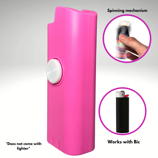 FLKR LYTR® Pinky Fidget Spinner Lighter Case Amazon Must Have "Pink" for Bic® Spinner Lighter Case