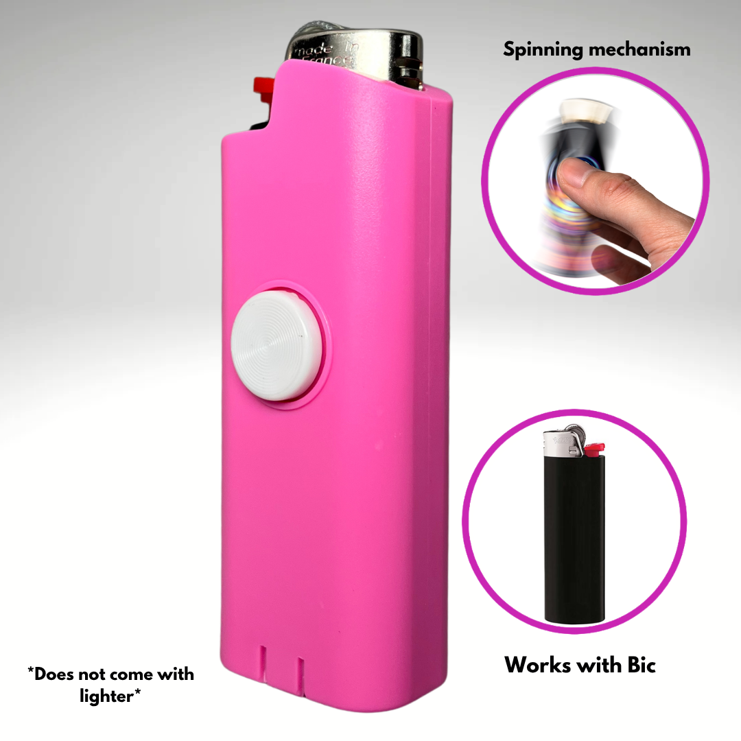 FLKR LYTR® Pinky Fidget Spinner Lighter Case Amazon Must Have "Pink" for Bic® Spinner Lighter Case