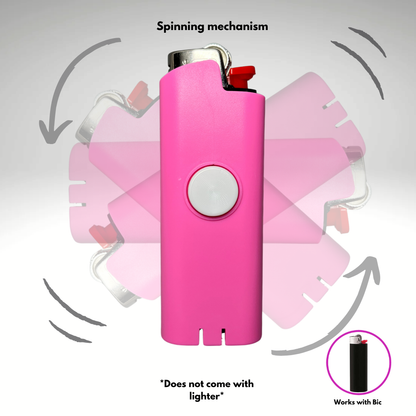 FLKR LYTR® Pinky Fidget Spinner Lighter Case Amazon Must Have "Pink" for Bic® Spinner Lighter Case