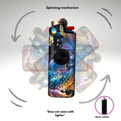 FLKR LYTR® Fidget Spinner Lighter Case "Pisces" for Bic® Spinner Lighter Case