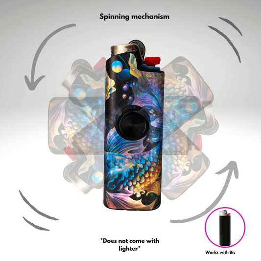 FLKR LYTR® Fidget Spinner Lighter Case "Pisces" for Bic® Spinner Lighter Case