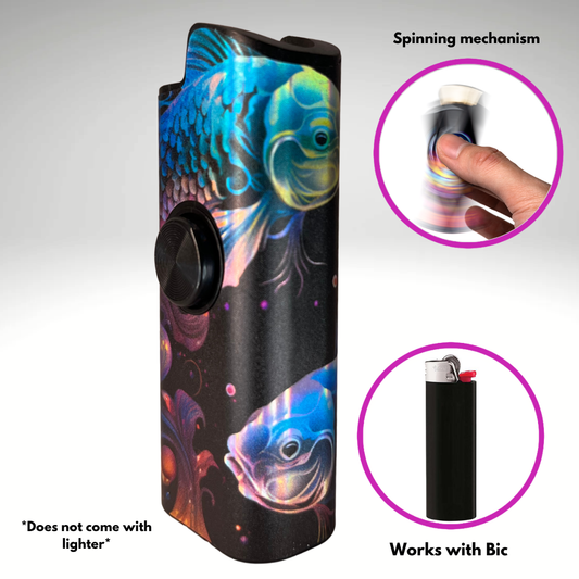 FLKR LYTR® Fidget Spinner Lighter Case "Pisces" for Bic® Spinner Lighter Case