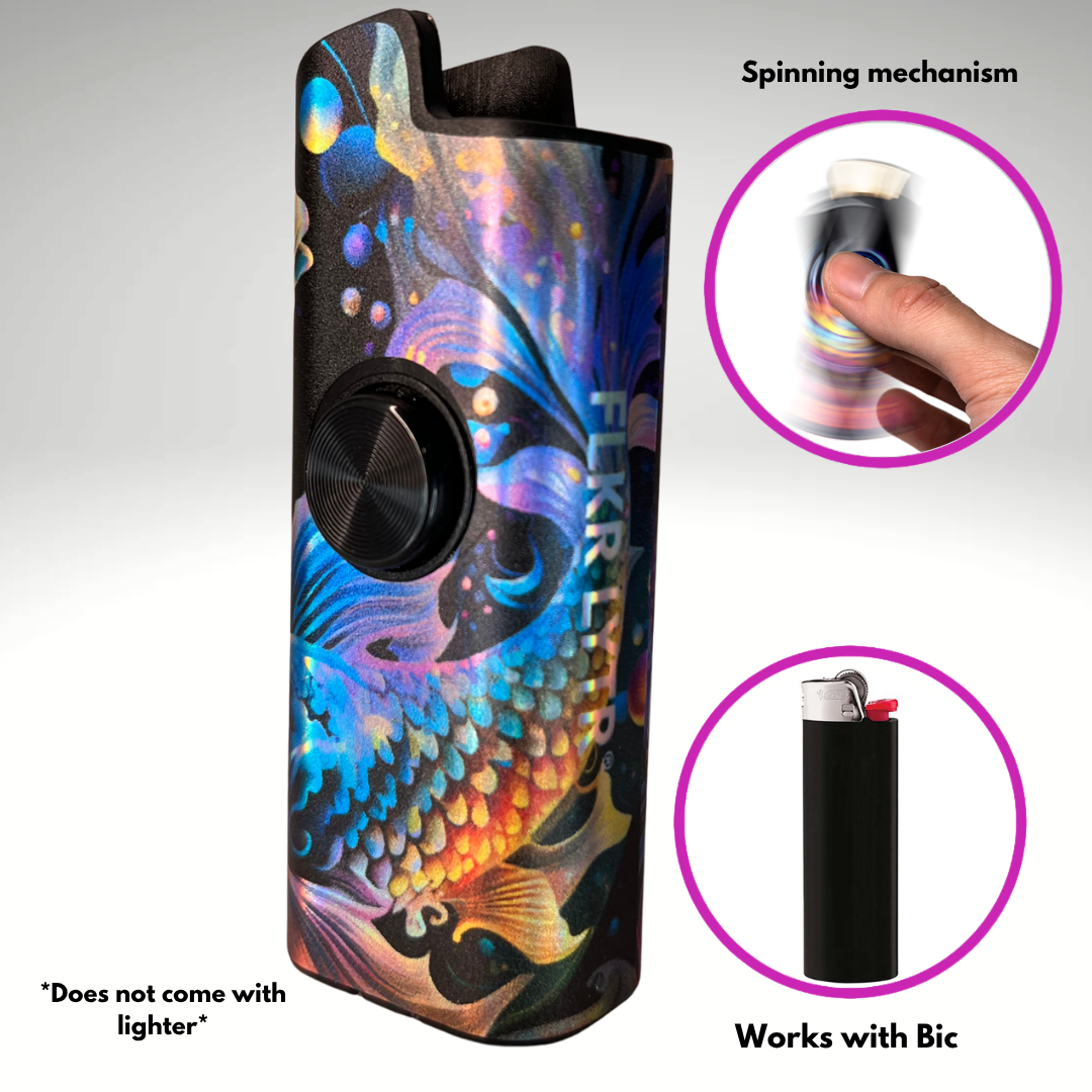 FLKR LYTR® Fidget Spinner Lighter Case "Pisces" for Bic® Spinner Lighter Case