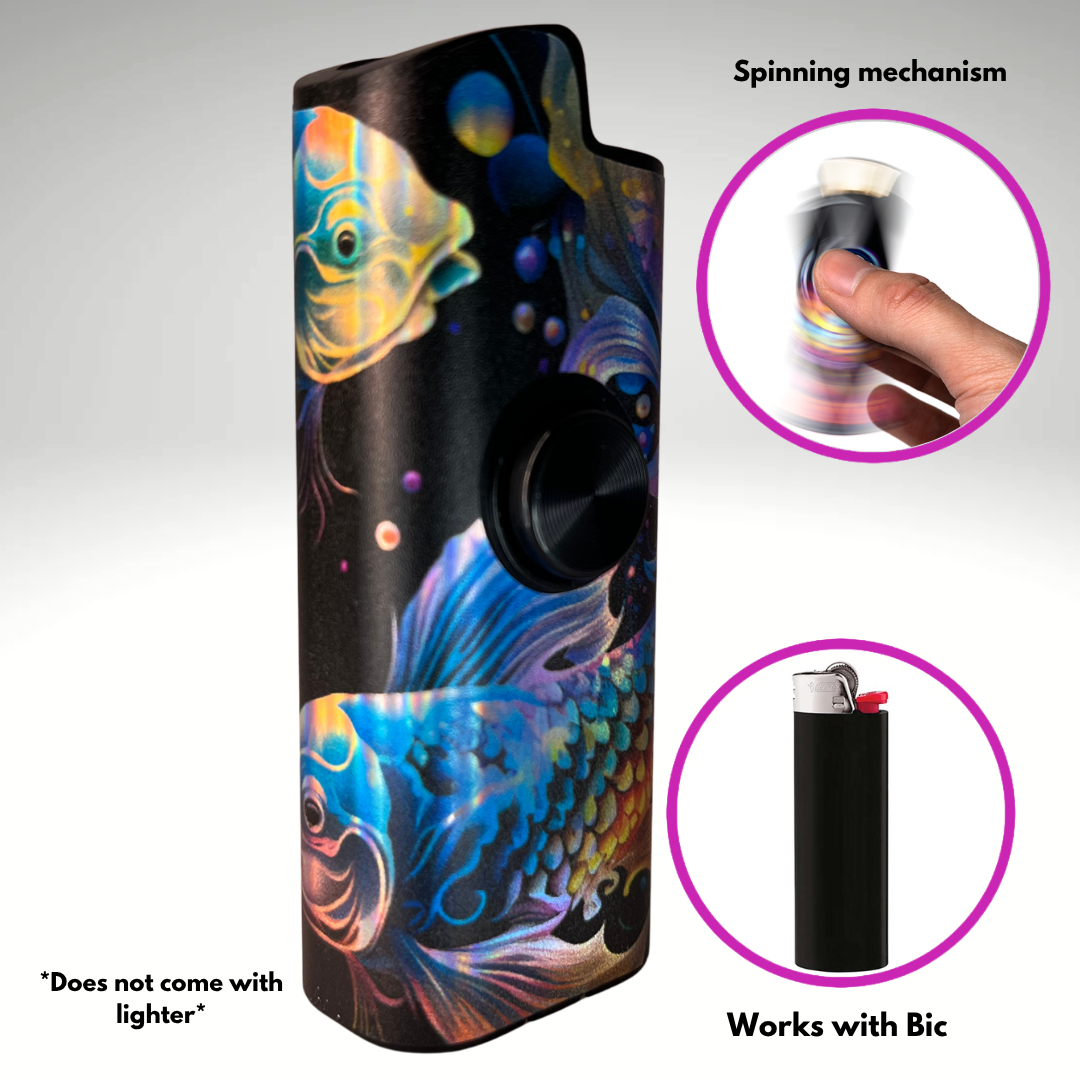 FLKR LYTR® Fidget Spinner Lighter Case "Pisces" for Bic® Spinner Lighter Case