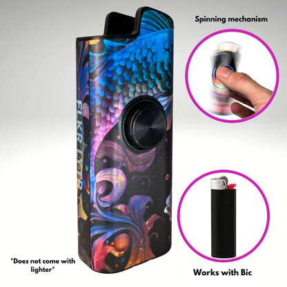 FLKR LYTR® Fidget Spinner Lighter Case "Pisces" for Bic® Spinner Lighter Case