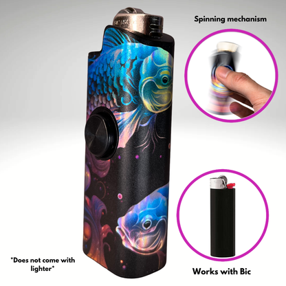 FLKR LYTR® Fidget Spinner Lighter Case "Pisces" for Bic® Spinner Lighter Case