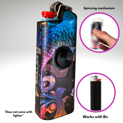FLKR LYTR® Fidget Spinner Lighter Case "Pisces" for Bic® Spinner Lighter Case