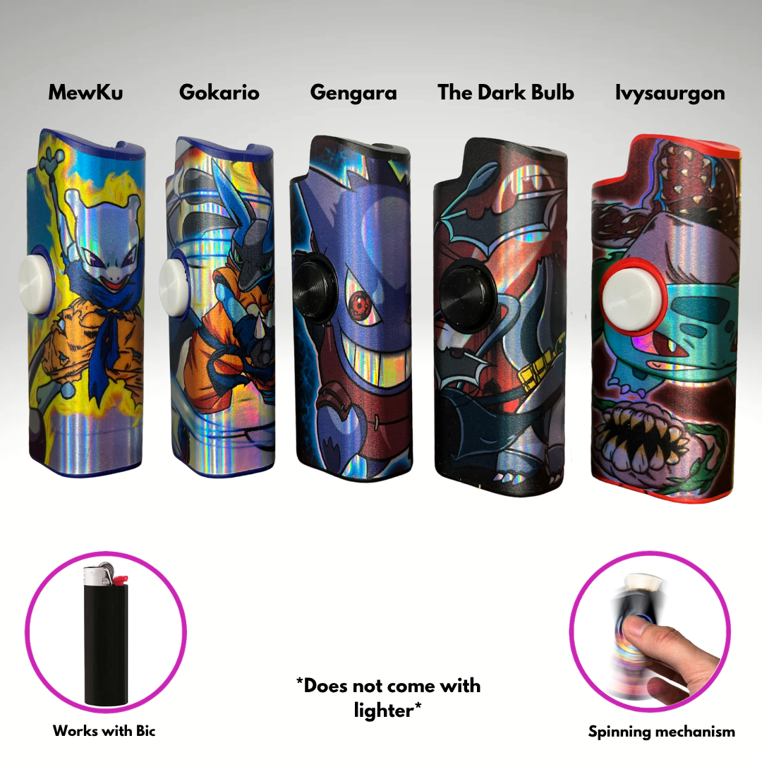 FLKR LYTR® PokeMash 5pk Pack Fidget Spinner Lighter Case for Bic® Spinner Lighter Case | FLKR LYTR
