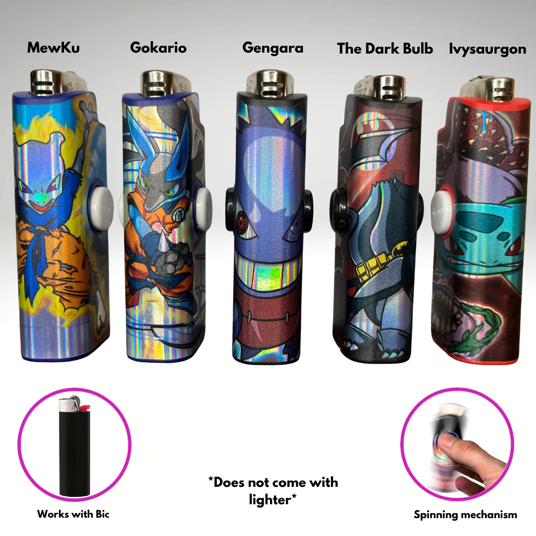 FLKR LYTR® PokeMash 5pk Pack Fidget Spinner Lighter Case for Bic® Spinner Lighter Case | FLKR LYTR