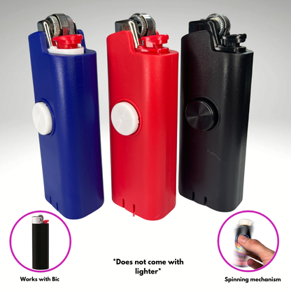 FLKR LYTR® 3PK "Red, Blue, Black Pack " Fidget Spinner Lighter Case for Bic® Spinner Lighter Case | FLKR LYTR