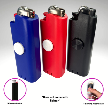 FLKR LYTR® 3PK "Red, Blue, Black Pack " Fidget Spinner Lighter Case for Bic® Spinner Lighter Case | FLKR LYTR