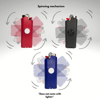 FLKR LYTR® 3PK "Red, Blue, Black Pack " Fidget Spinner Lighter Case for Bic® Spinner Lighter Case | FLKR LYTR