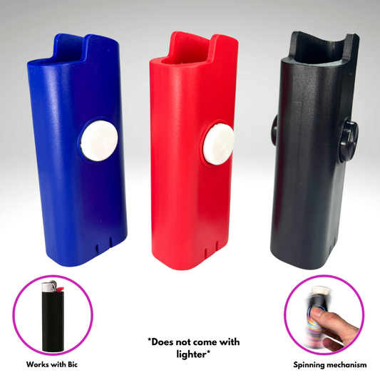 FLKR LYTR® 3PK "Red, Blue, Black Pack " Fidget Spinner Lighter Case for Bic® Spinner Lighter Case | FLKR LYTR