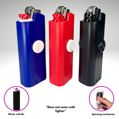 FLKR LYTR® 3PK "Red, Blue, Black Pack " Fidget Spinner Lighter Case for Bic® Spinner Lighter Case | FLKR LYTR