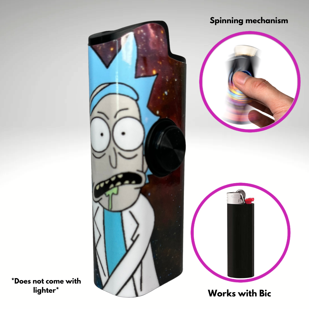 FLKR LYTR®  Fidget Spinner Lighter Case Must Have "R&M" for Bic® Spinner Lighter Case