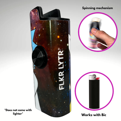 FLKR LYTR®  Fidget Spinner Lighter Case Must Have "R&M" for Bic® Spinner Lighter Case