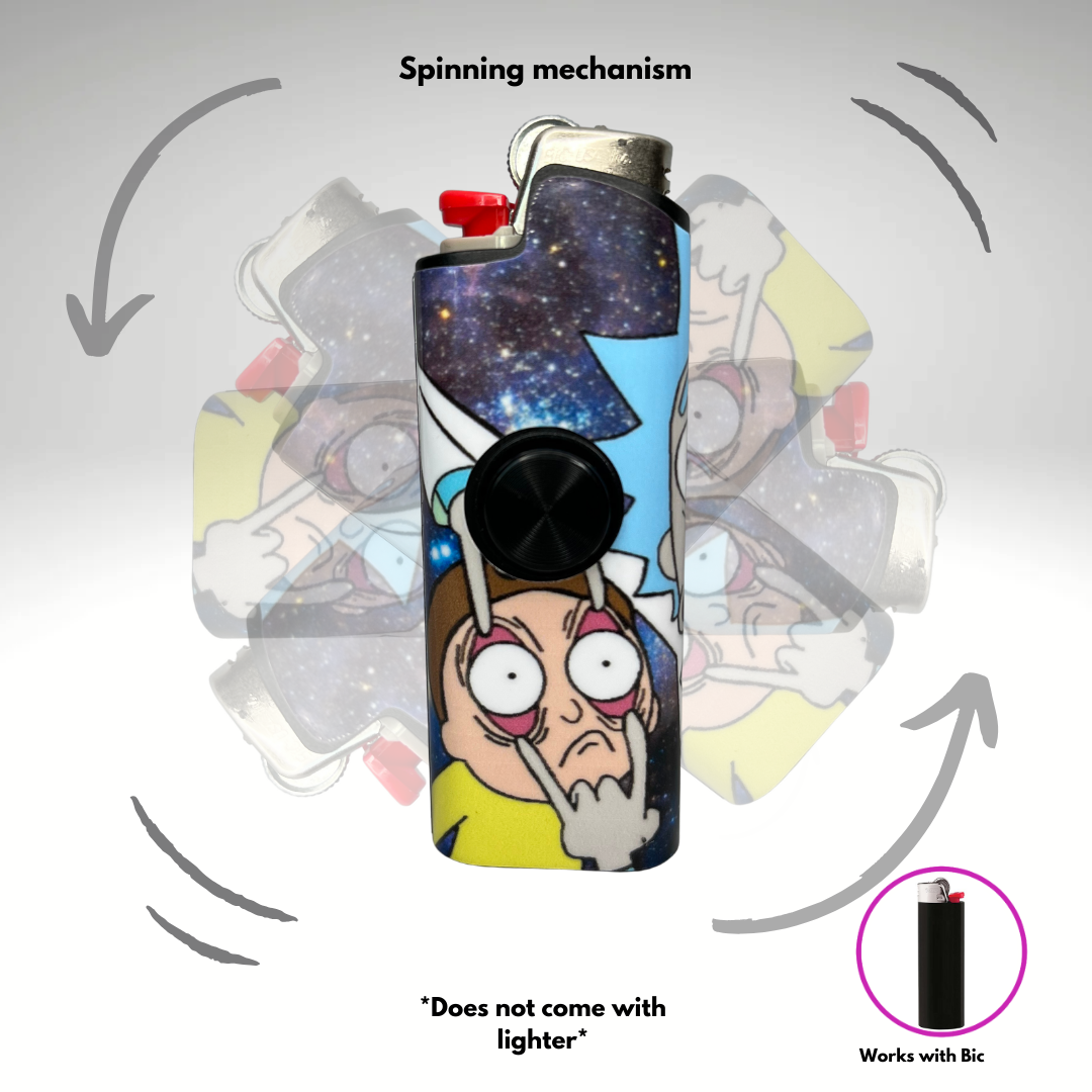 FLKR LYTR®  Fidget Spinner Lighter Case Must Have "R&M" for Bic® Spinner Lighter Case