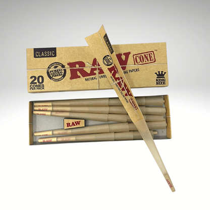 Raw Natural Unrefined Rolling Papers: 20 Cone Pack
