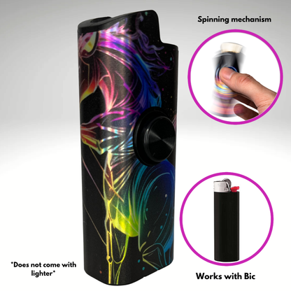 FLKR LYTR® Fidget Spinner Lighter Case "Sagittarius" for Bic® Spinner Lighter Case