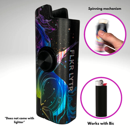 FLKR LYTR® Fidget Spinner Lighter Case "Sagittarius" for Bic® Spinner Lighter Case