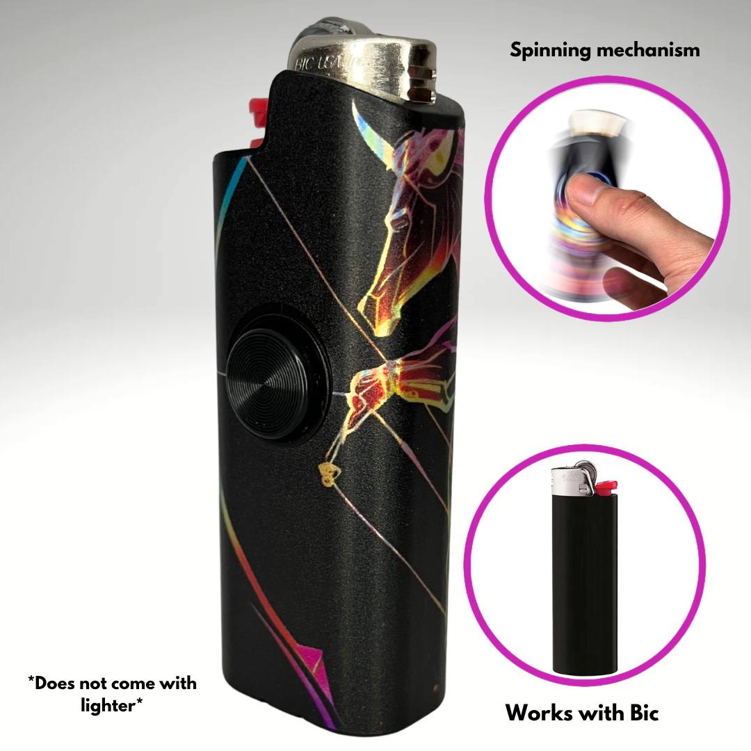 FLKR LYTR® Fidget Spinner Lighter Case "Sagittarius" for Bic® Spinner Lighter Case