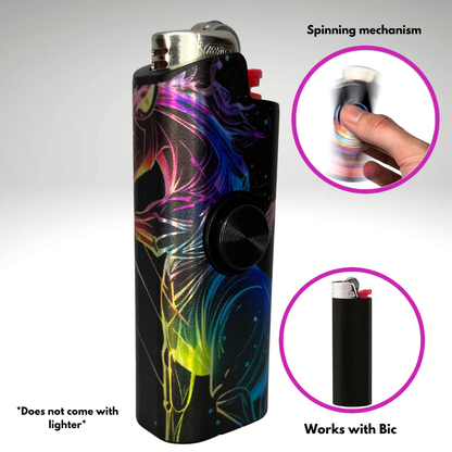 FLKR LYTR® Fidget Spinner Lighter Case "Sagittarius" for Bic® Spinner Lighter Case