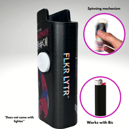 FLKR LYTR®  Fidget Spinner Lighter Case "Scarie Terrie" for Bic® Spinner Lighter Case | FLKR LYTR - $11.99)