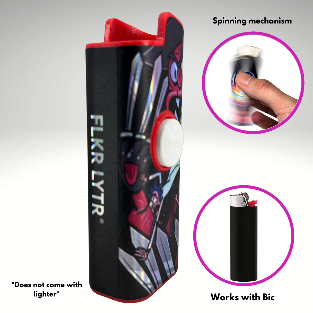 FLKR LYTR®  Fidget Spinner Lighter Case "Scarie Terrie" for Bic® Spinner Lighter Case | FLKR LYTR - $11.99)