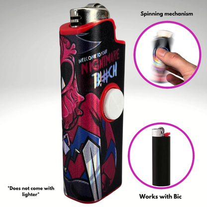 spiderman vape battery FLKR LYTR Fidget Spinner Lighter Case Scarie Terrie for Bic Spinner Lighter Case