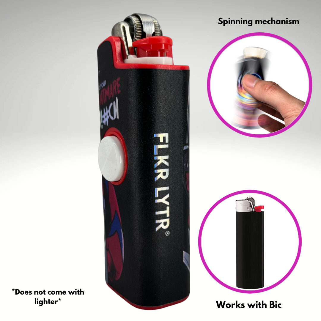 FLKR LYTR®  Fidget Spinner Lighter Case "Scarie Terrie" for Bic® Spinner Lighter Case | FLKR LYTR - $11.99)