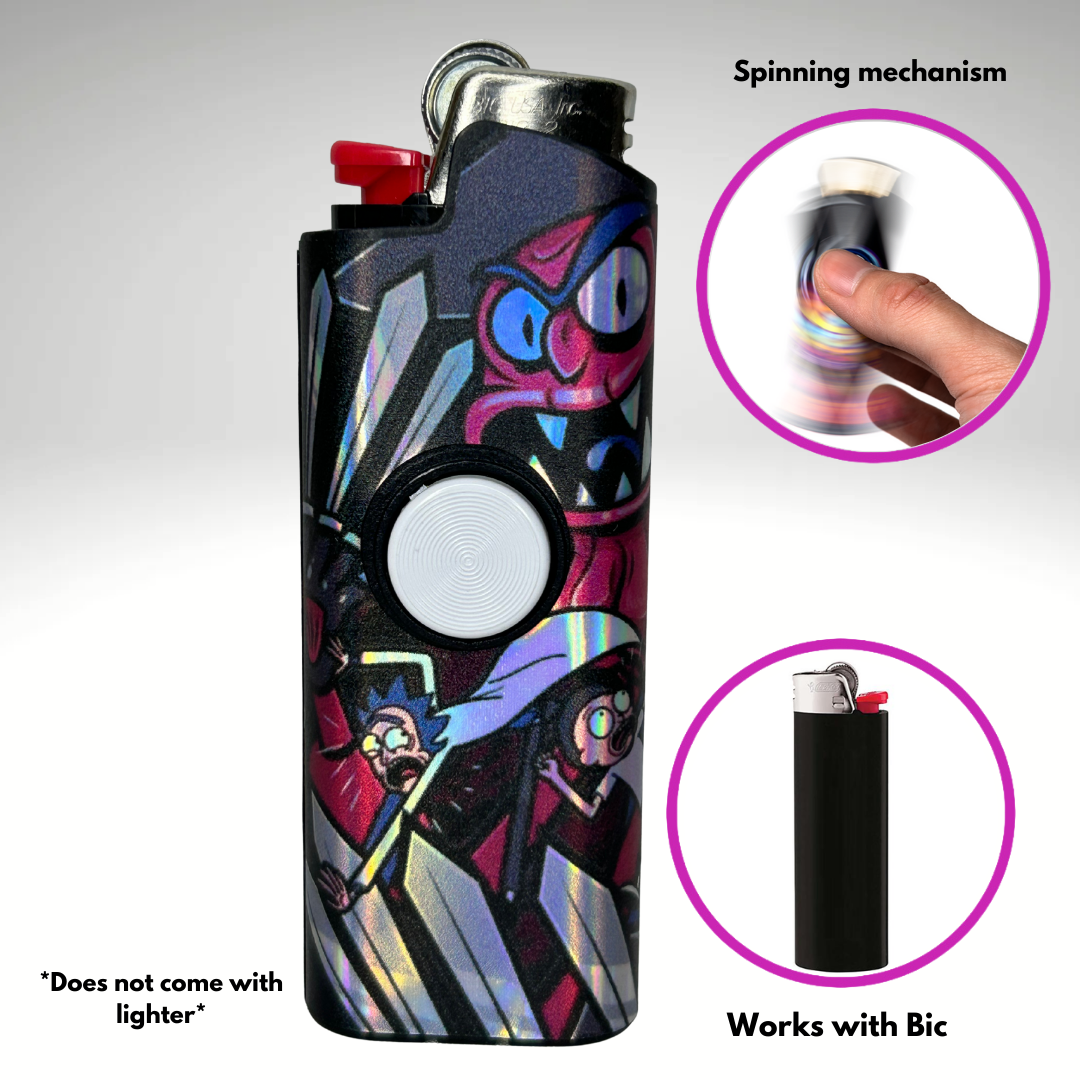 FLKR LYTR®  Fidget Spinner Lighter Case "Scarie Terrie" for Bic® Spinner Lighter Case | FLKR LYTR - $11.99)
