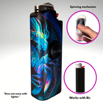 FLKR LYTR® Fidget Spinner Lighter Case "Scorpio" for Bic® Spinner Lighter Case