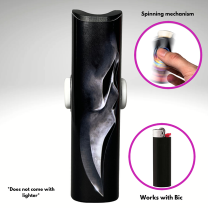 FLKR LYTR®  Fidget Spinner Lighter Case "Scream" for Bic® Spinner Lighter Case