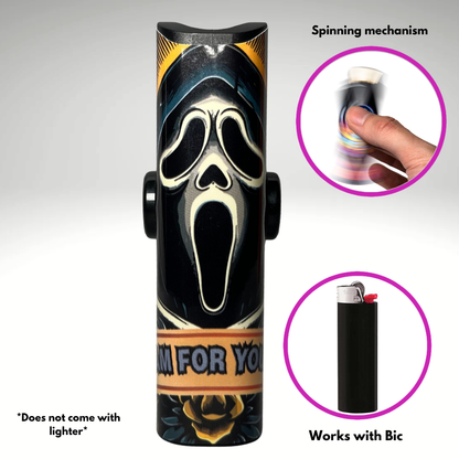 FLKR LYTR®  Fidget Spinner Lighter Case "Ghostman" for Bic® Spinner Lighter Case