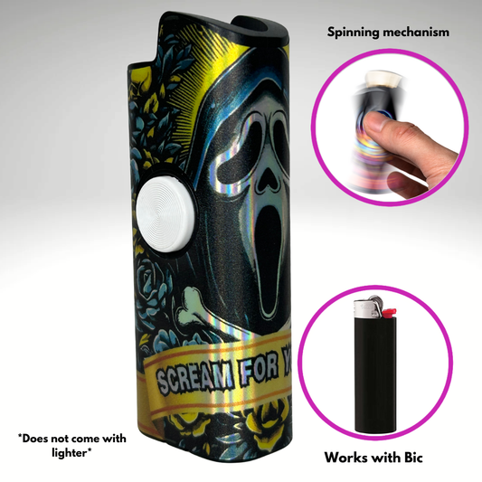 FLKR LYTR®  Fidget Spinner Lighter Case "Ghostman" for Bic® Spinner Lighter Case | FLKR LYTR - $11.99)