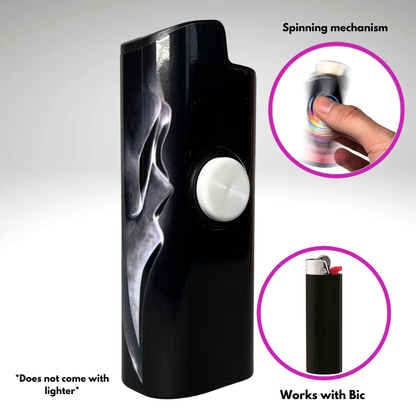 FLKR LYTR®  Fidget Spinner Lighter Case "Scream" for Bic® Spinner Lighter Case