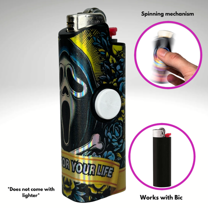 FLKR LYTR®  Fidget Spinner Lighter Case "Ghostman" for Bic® Spinner Lighter Case | FLKR LYTR - $11.99)