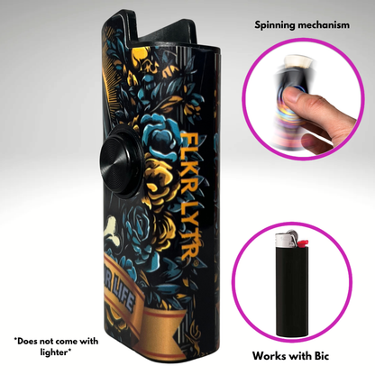 FLKR LYTR®  Fidget Spinner Lighter Case "Ghostman" for Bic® Spinner Lighter Case